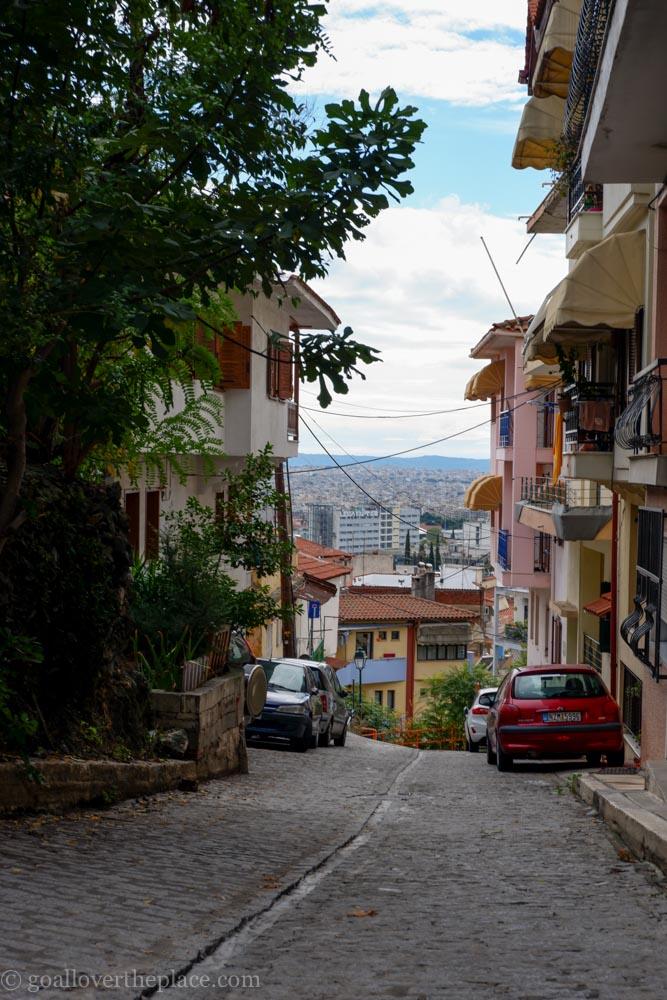 Colorful streetscape in Thessaloniki, Greece