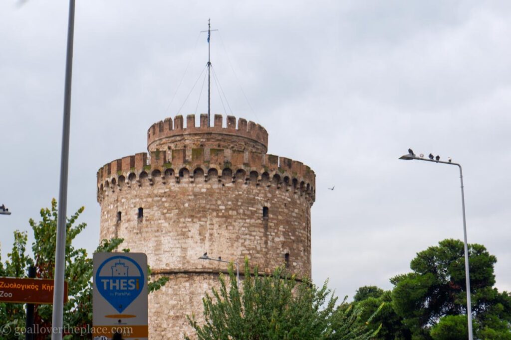The top of the White Tower in Thessaloniki, Greece