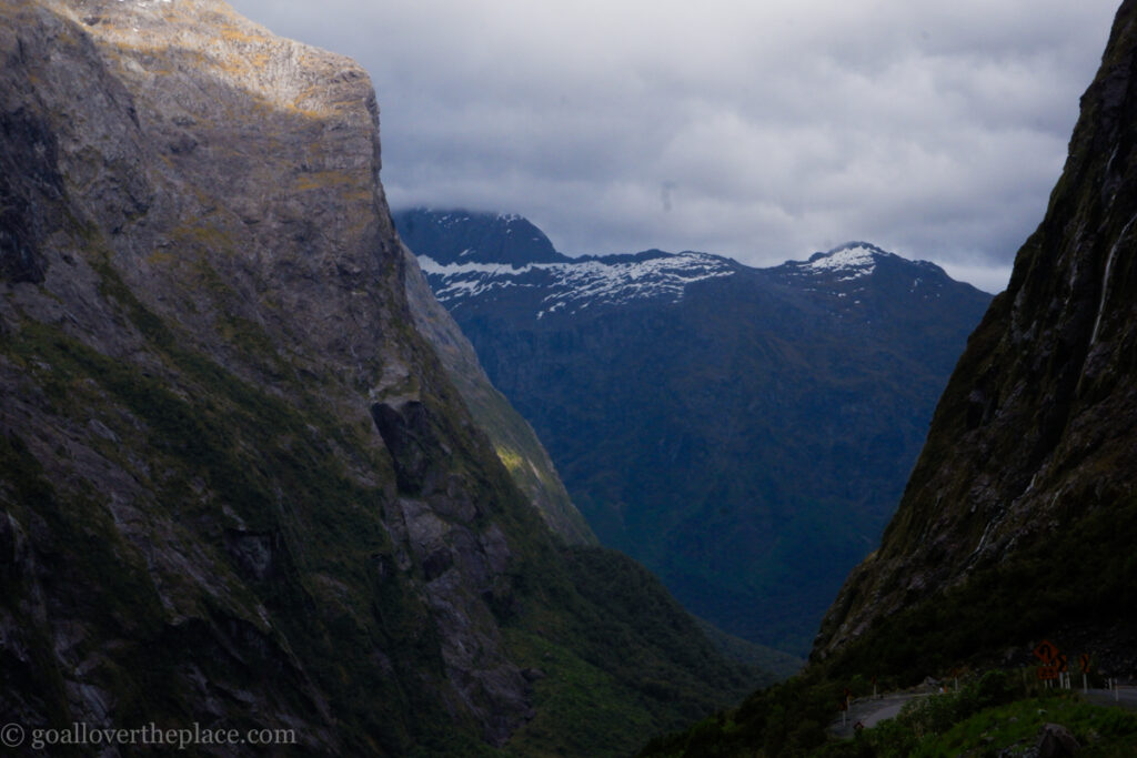 dramatic cliff faces in Fjordland National Park, New Zealand